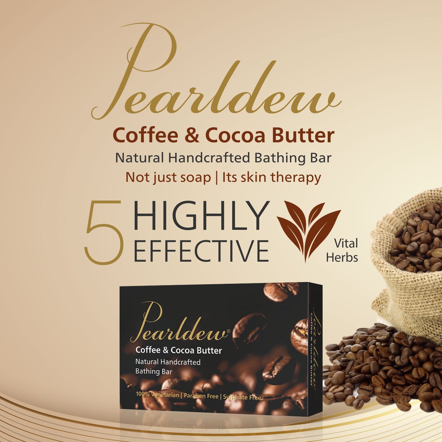 Pearldew Coffee & Cocoa Butter Natural Handcrafted Bathing Bar (75 gm)