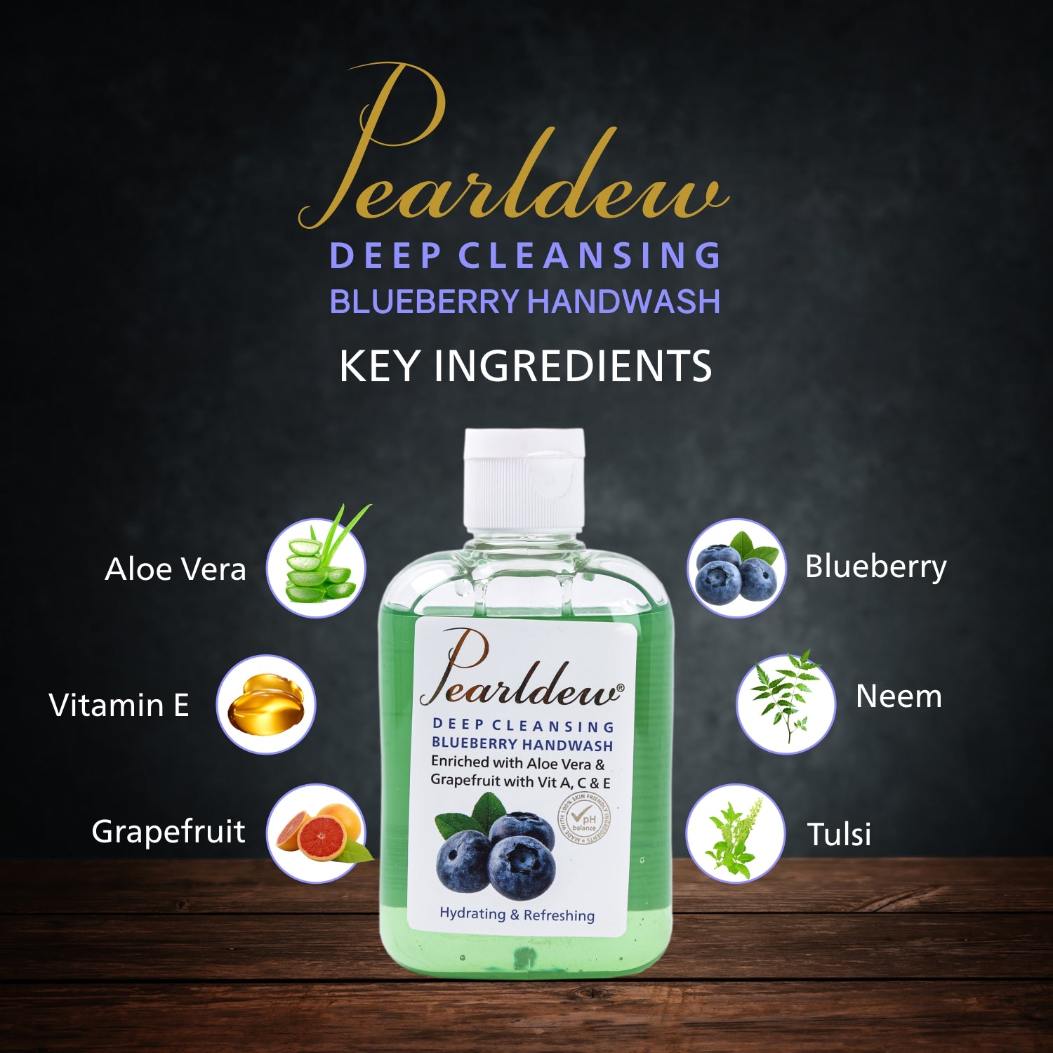 Pearldew Deep Cleansing Blueberry Hand Wash (250 ml)
