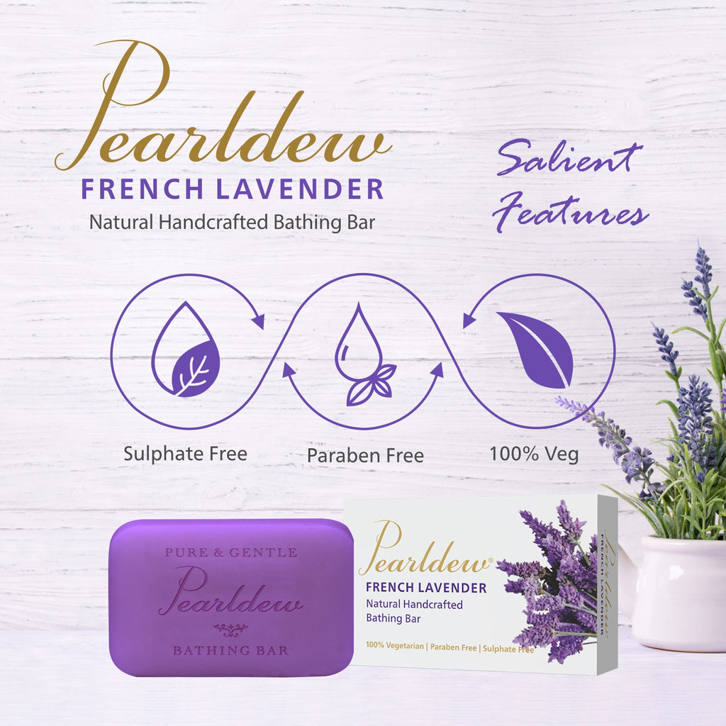 Pearldew French Lavender Natural Handcrafted Bathing Bar (75 gm)