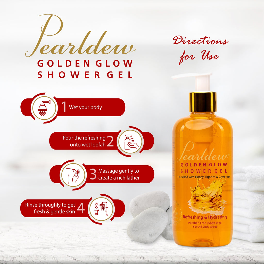 Pearldew Golden Glow Refreshing & Hydrating Shower Gel (300 ml)