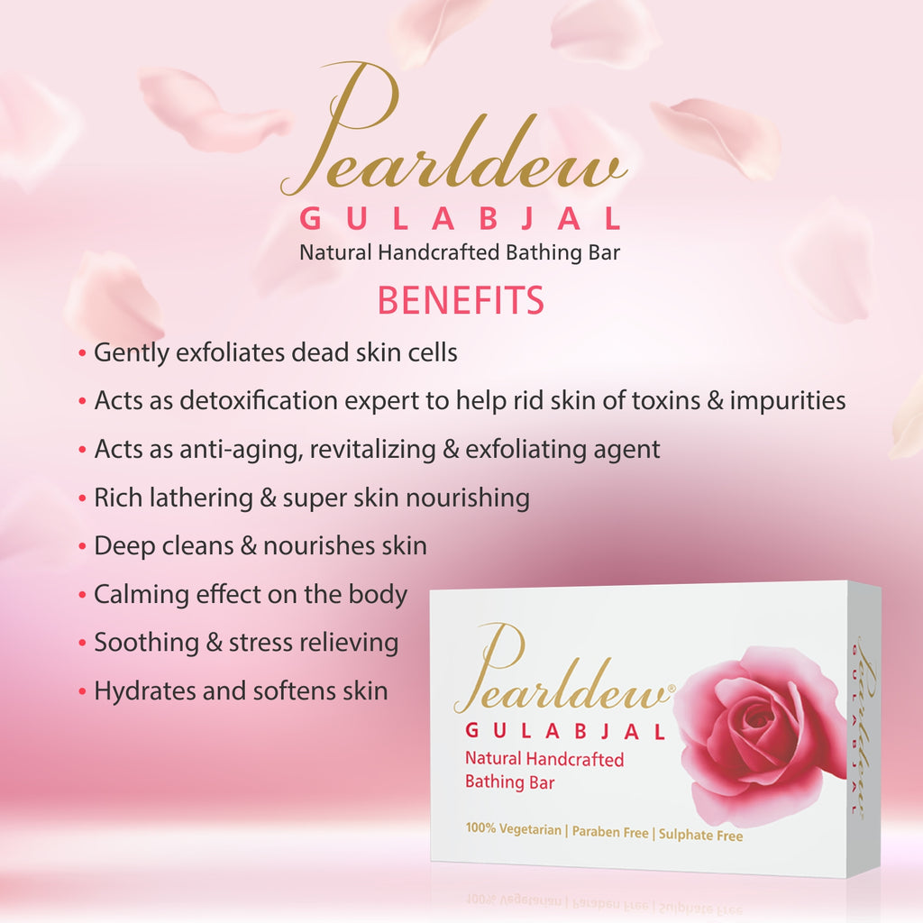 Pearldew Gulabjal Natural Handcrafted Bathing Bar (75 gm)
