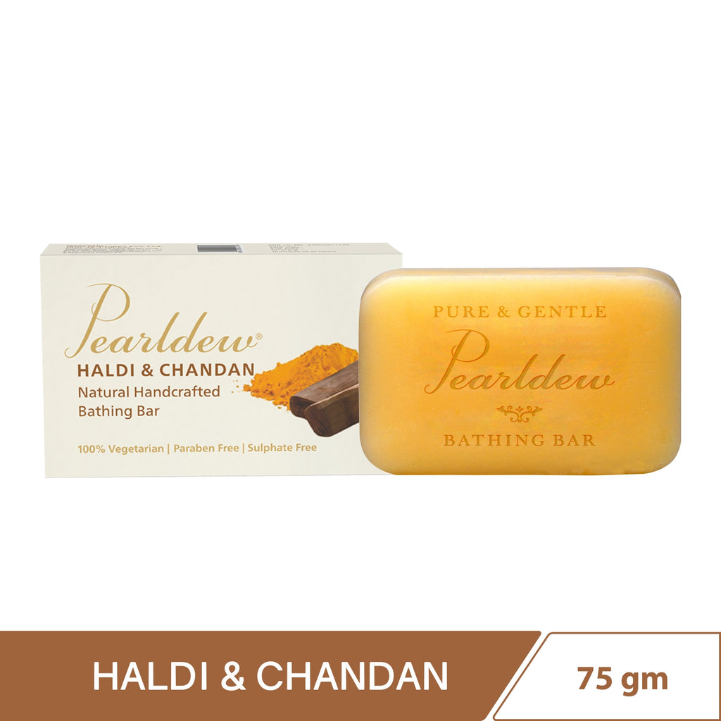 Pearldew Haldi & Chandan Natural Handcrafted Bathing Bar (75 gm)