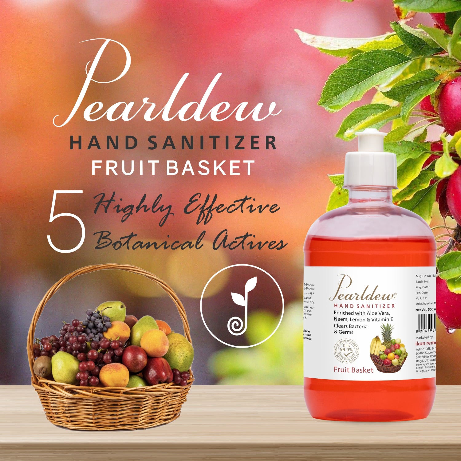 Pearldew Hand Sanitizer Gel (Fruit Basket) 500 ml
