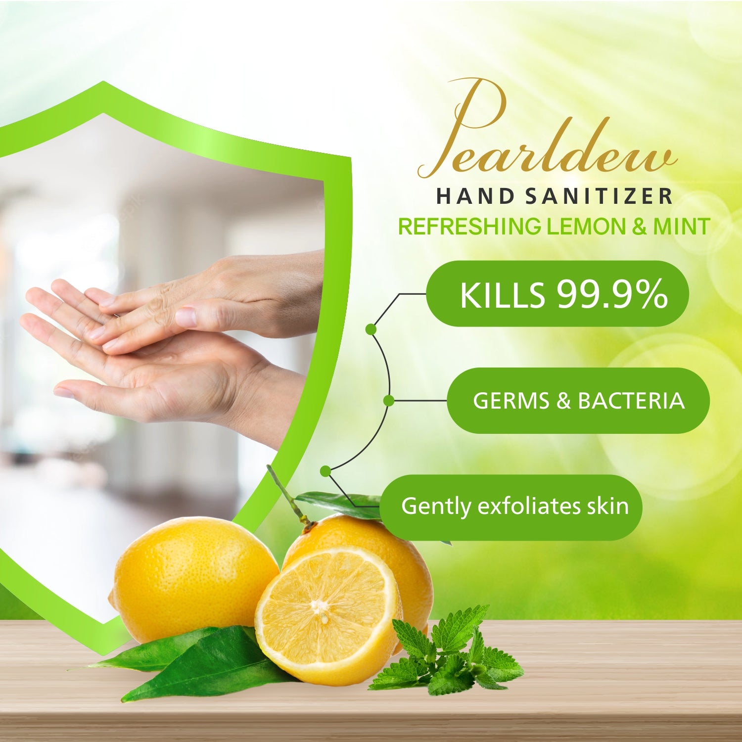 Pearldew Hand Sanitizer Gel (Refreshing Lemon & Mint) 100 ml