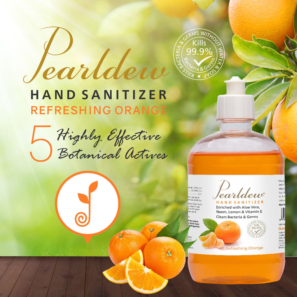 Pearldew Hand Sanitizer Gel (Refreshing Orange) 500 ml