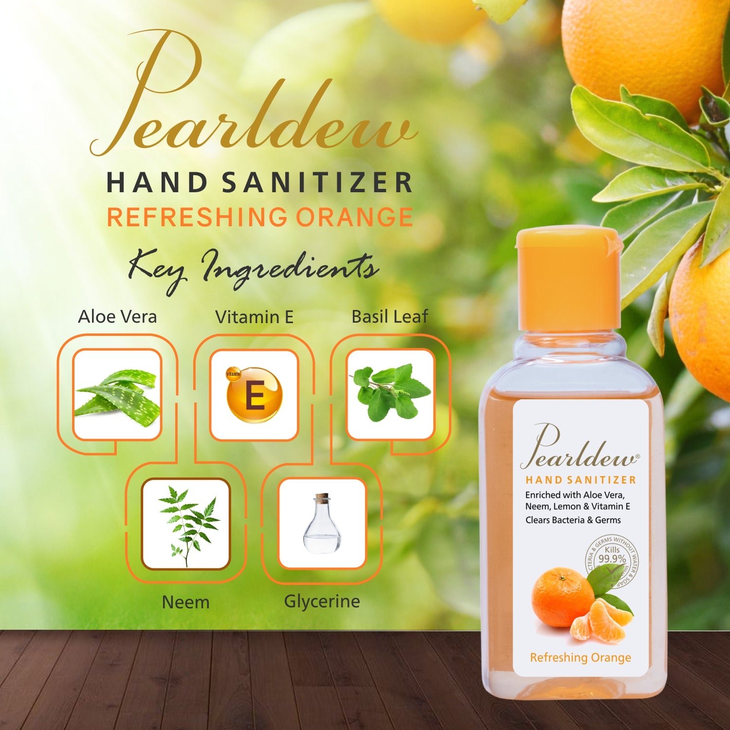 Pearldew Hand Sanitizer (Refreshing Orange) 60 ml