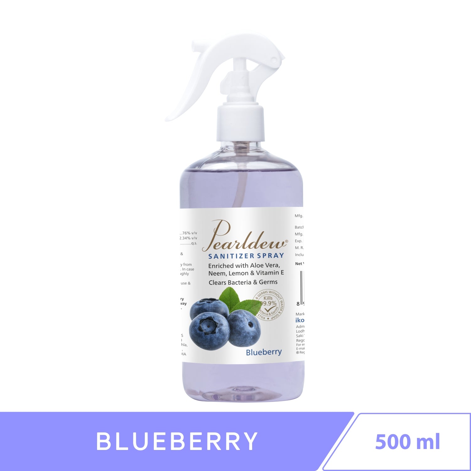 Pearldew Hand Sanitizer Spray (Blueberry) 500 ml