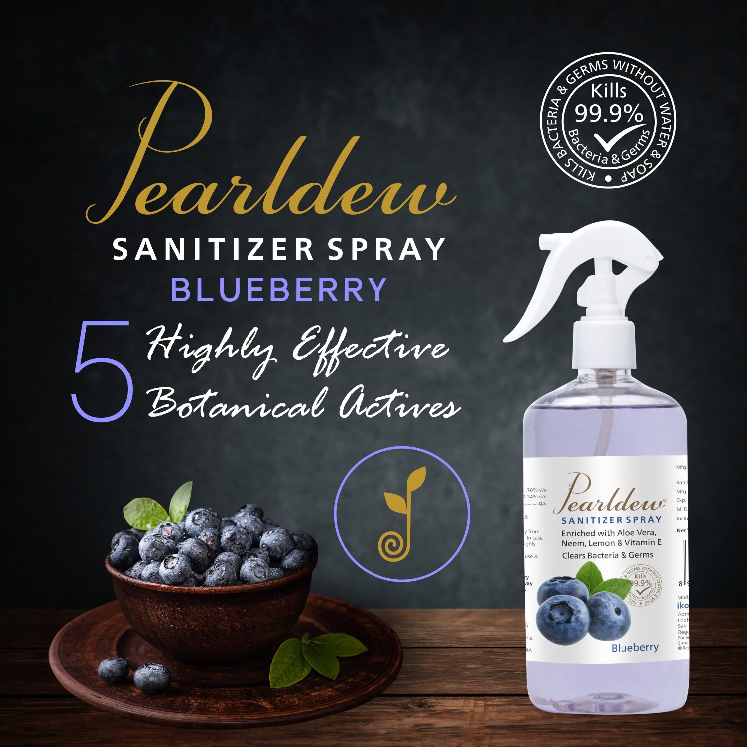 Pearldew Hand Sanitizer Spray (Blueberry) 500 ml