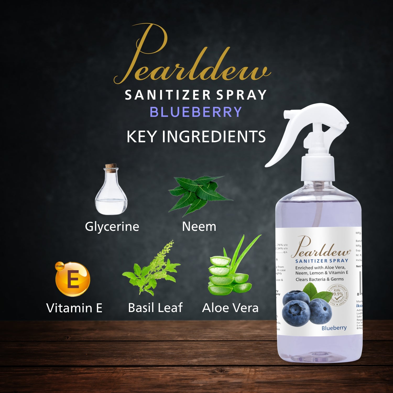 Pearldew Hand Sanitizer Spray (Blueberry) 500 ml