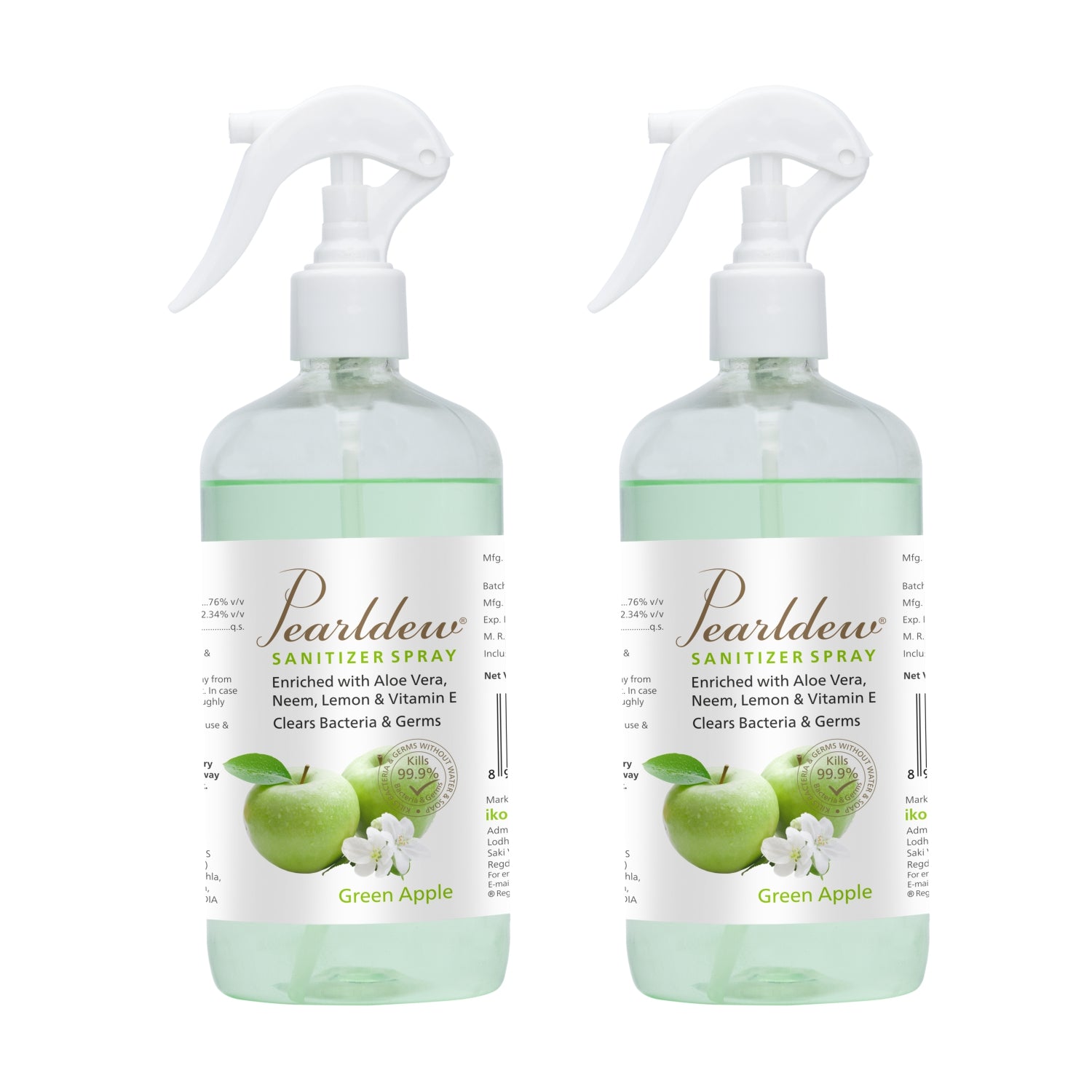 Pearldew Hand Sanitizer Spray (Green Apple) 500 ml