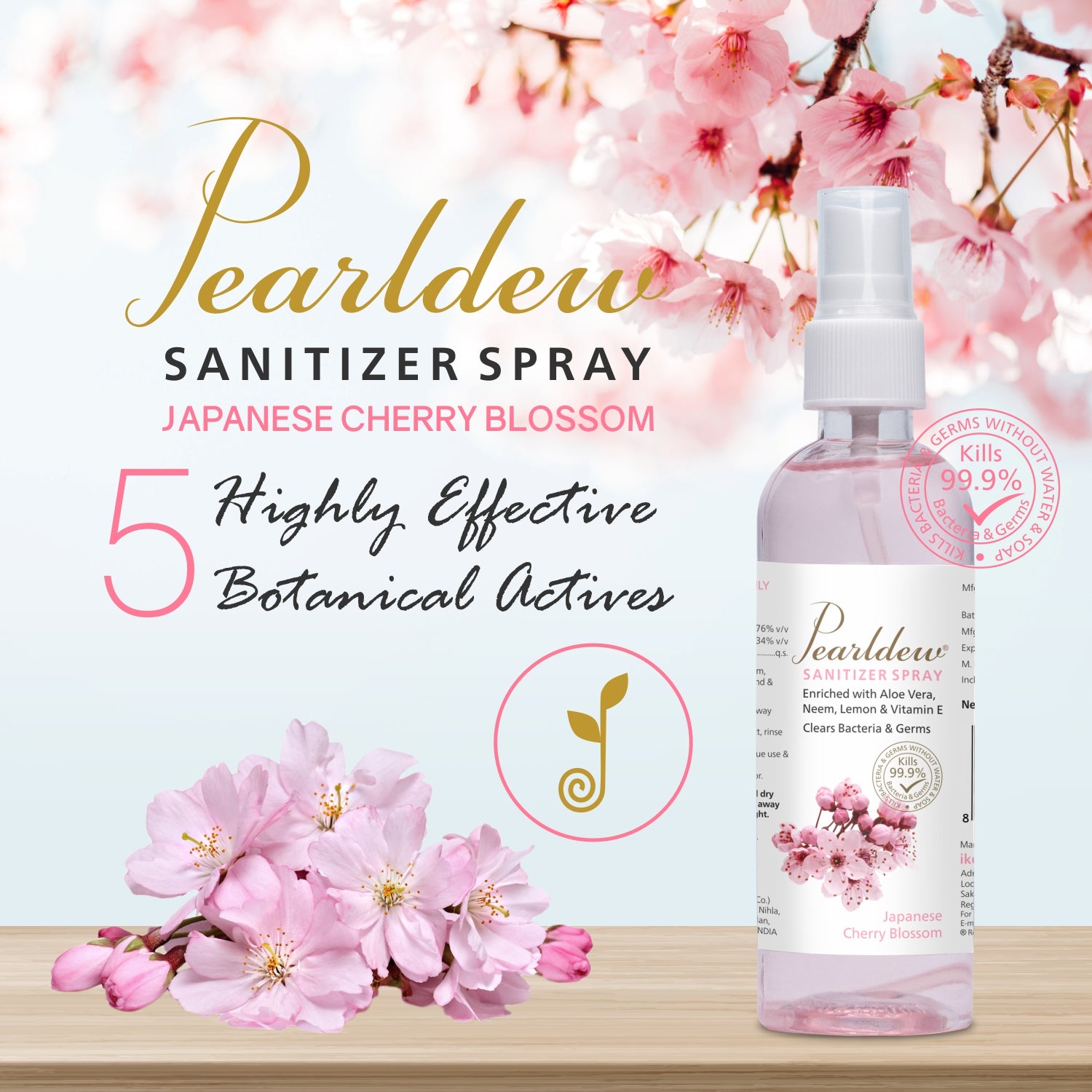 Pearldew Hand Sanitizer Spray (Japanese Cherry Blossom) 120 ml
