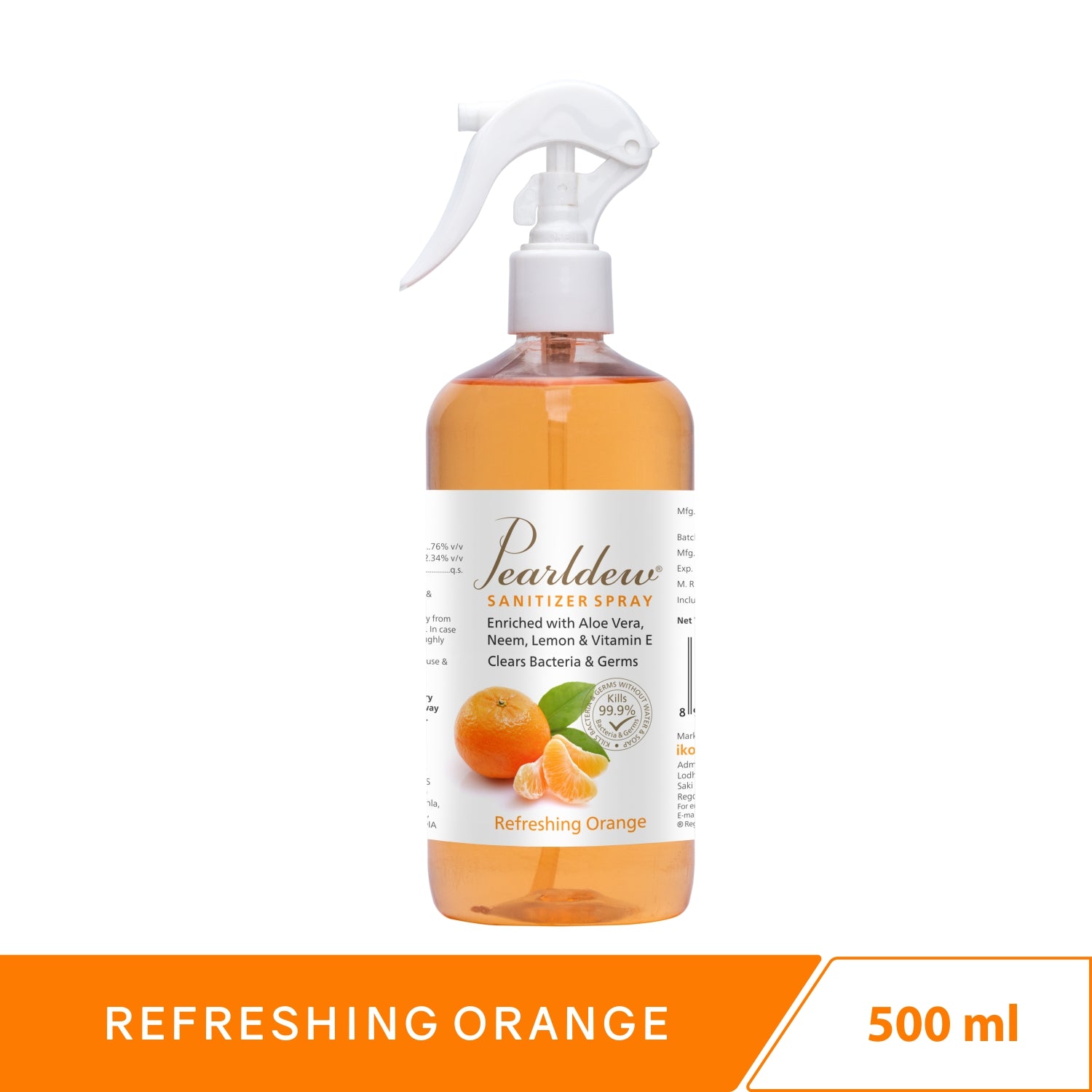 Pearldew Hand Sanitizer Spray (Refreshing Orange) 500 ml