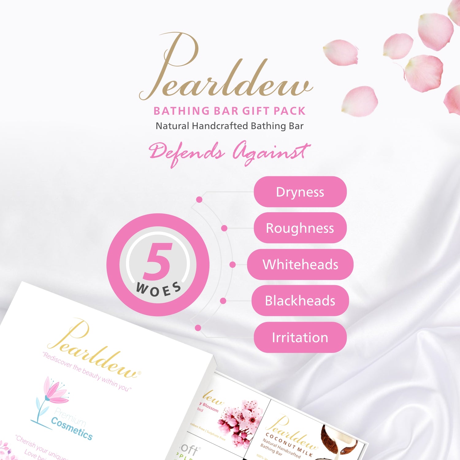 Pearldew Handmade Bathing Bar [Gift Pack of 6] 100 gm