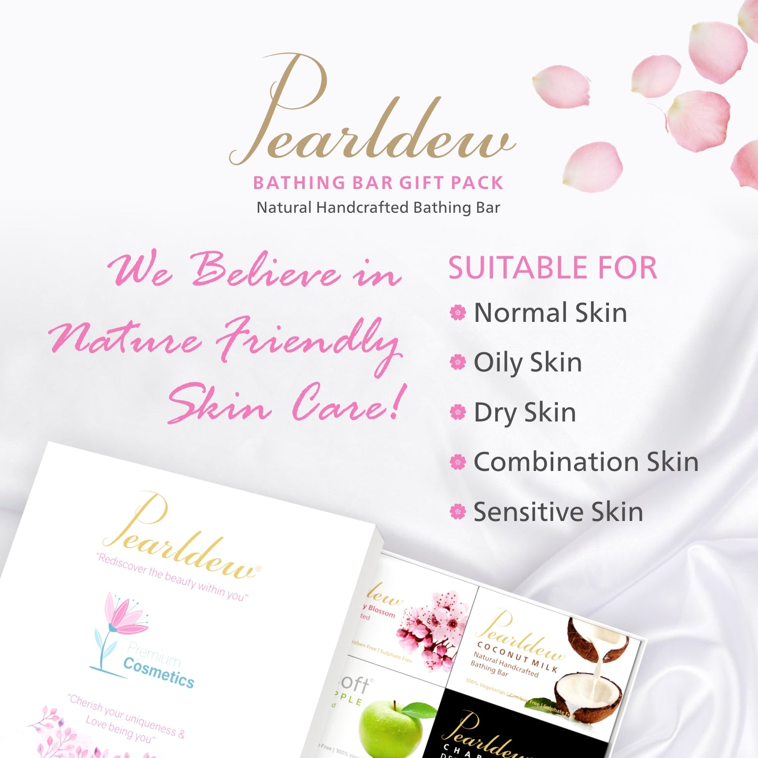 Pearldew Handmade Bathing Bar [Gift Pack of 6] 100 gm