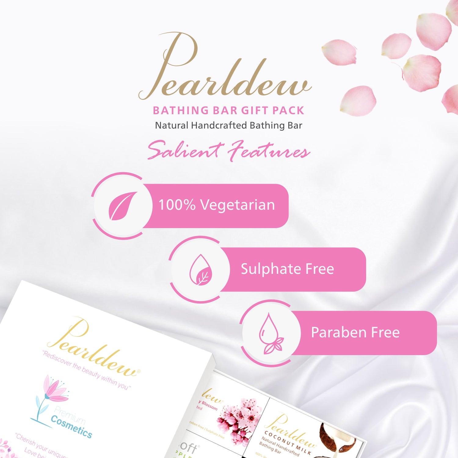 Pearldew Handmade Bathing Bar [Gift Pack of 6] 100 gm