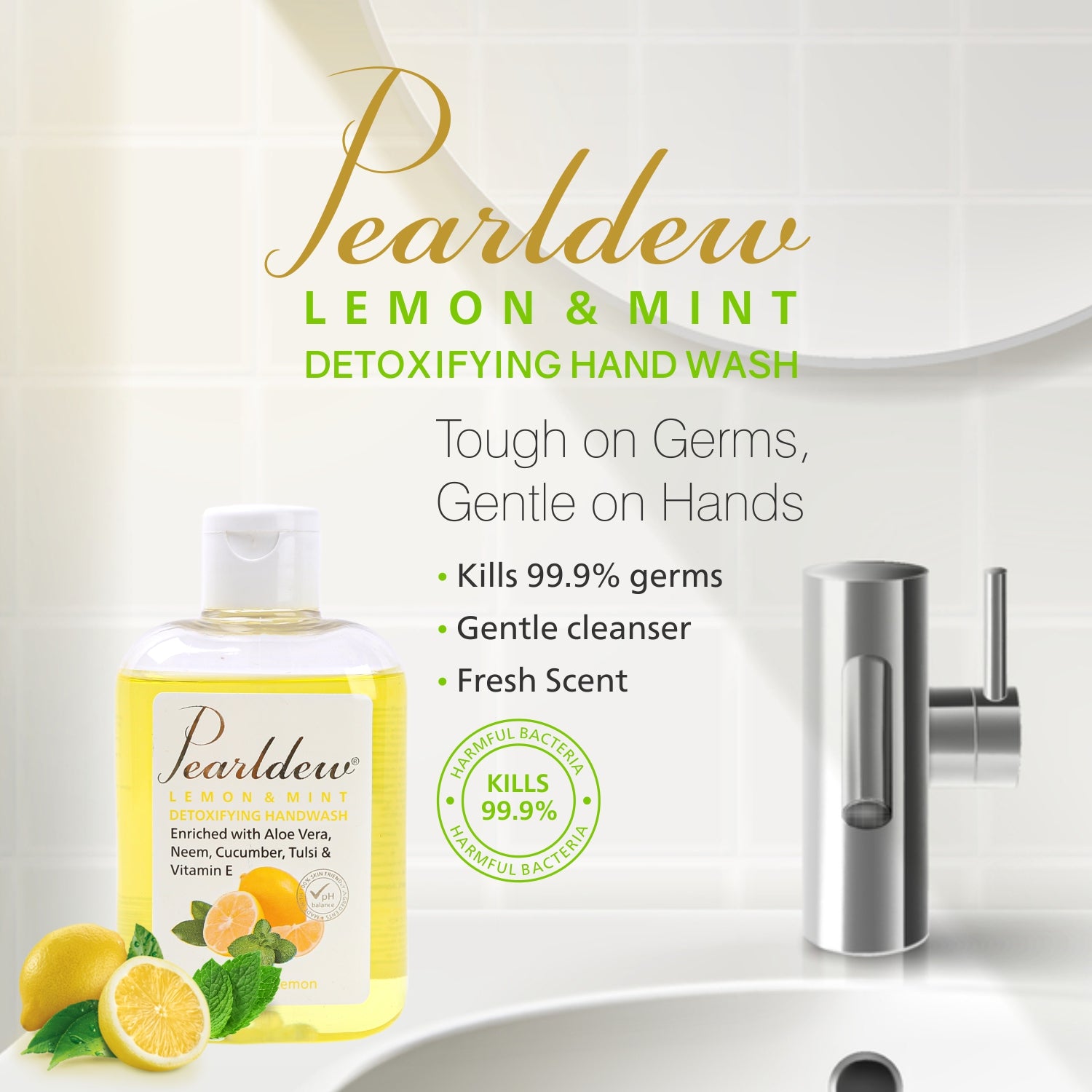 Pearldew Lemon & Mint Detoxifying Hand Wash (250 ml)