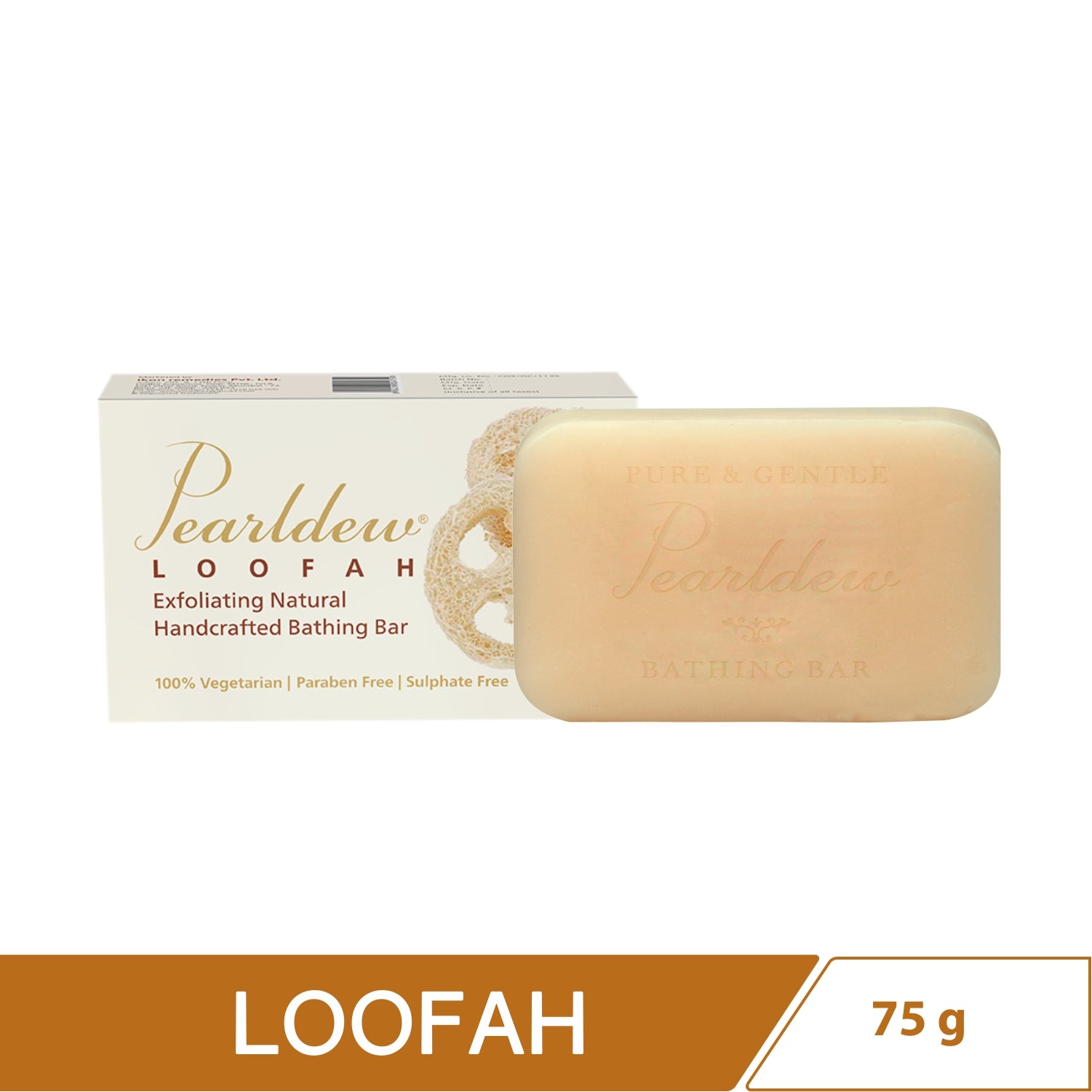 Pearldew Loofah Exfoliating Natural Handcrafted Bathing Bar (75 gm)