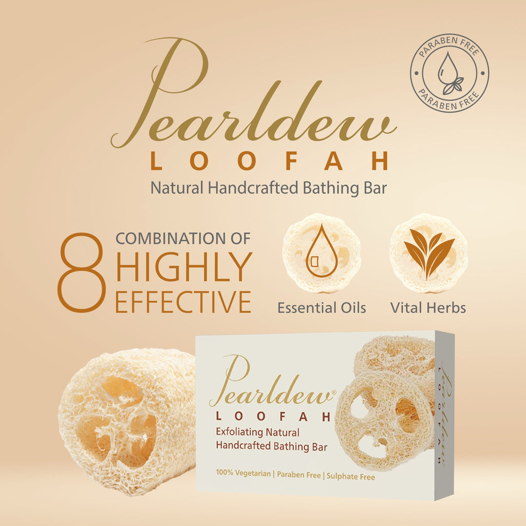 Pearldew Loofah Exfoliating Natural Handcrafted Bathing Bar (75 gm)