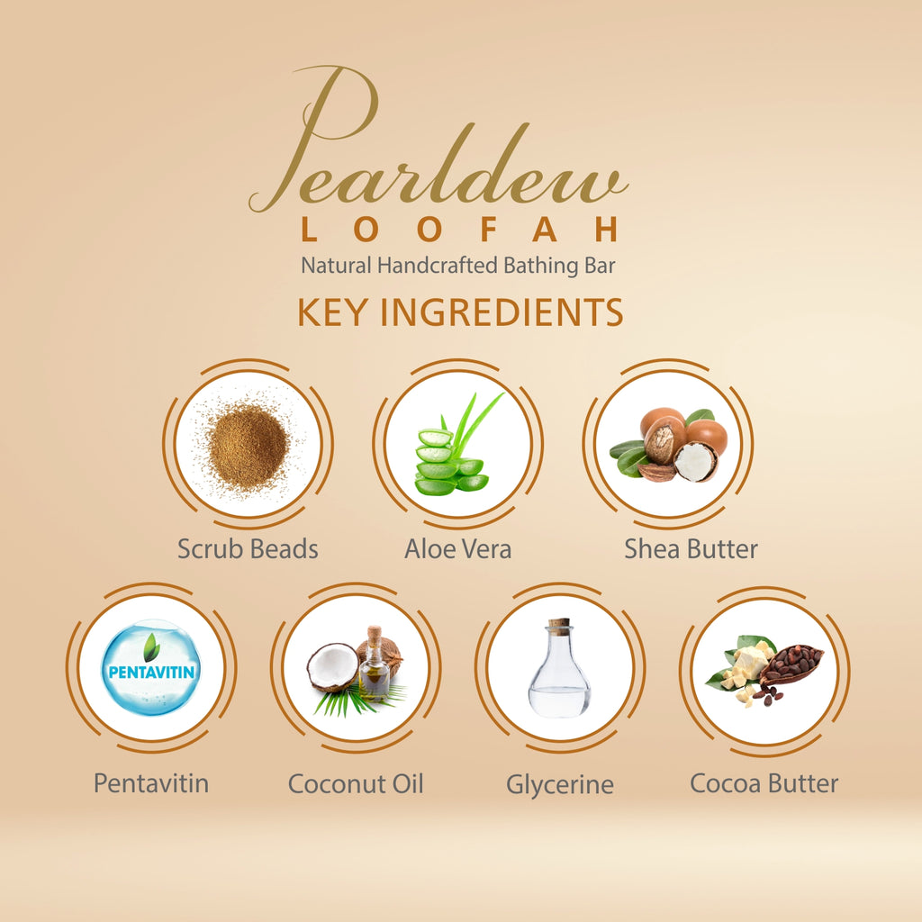Pearldew Loofah Exfoliating Natural Handcrafted Bathing Bar (75 gm)