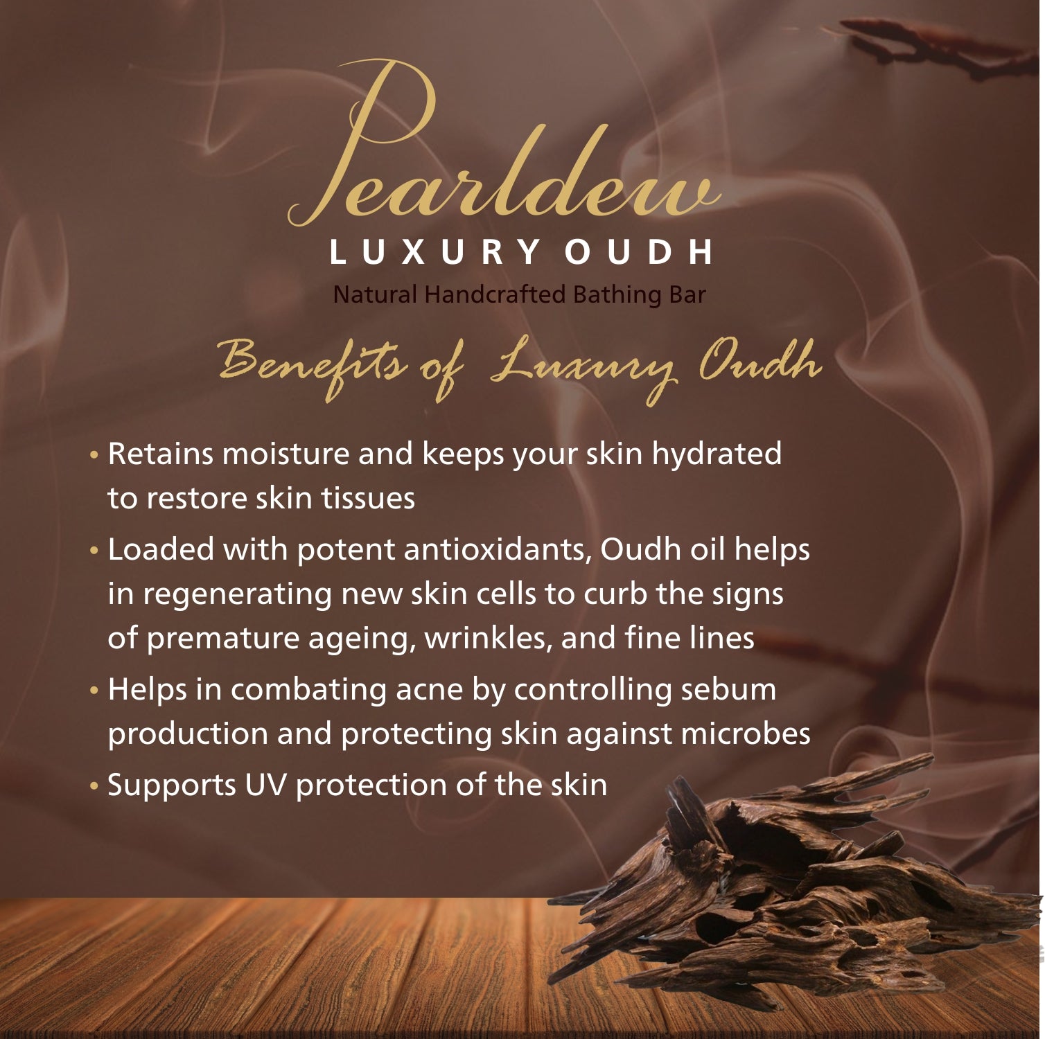 Pearldew Luxury Oudh Natural Handcrafted Bathing Bar (75 gm)