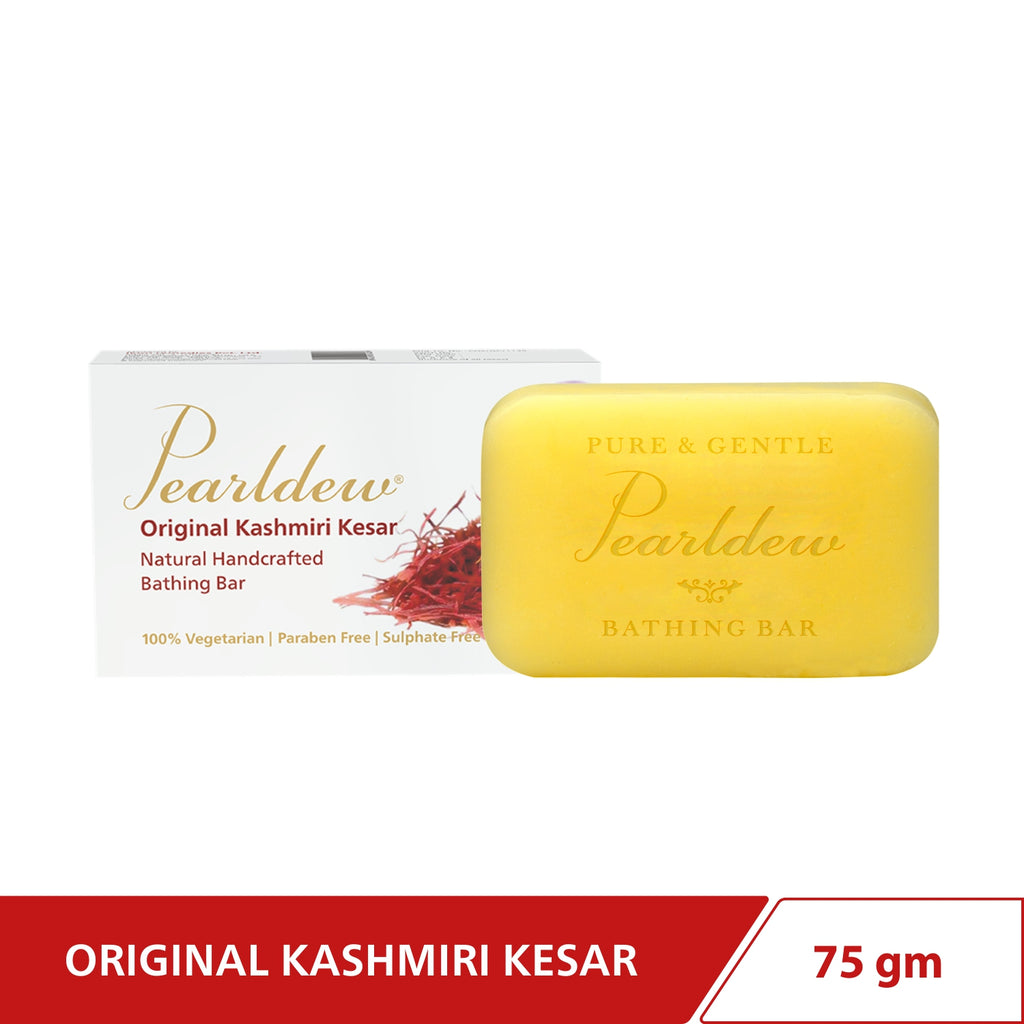 Pearldew Original Kashmiri Kesar Natural Handcrafted Bathing Bar (75 gm)