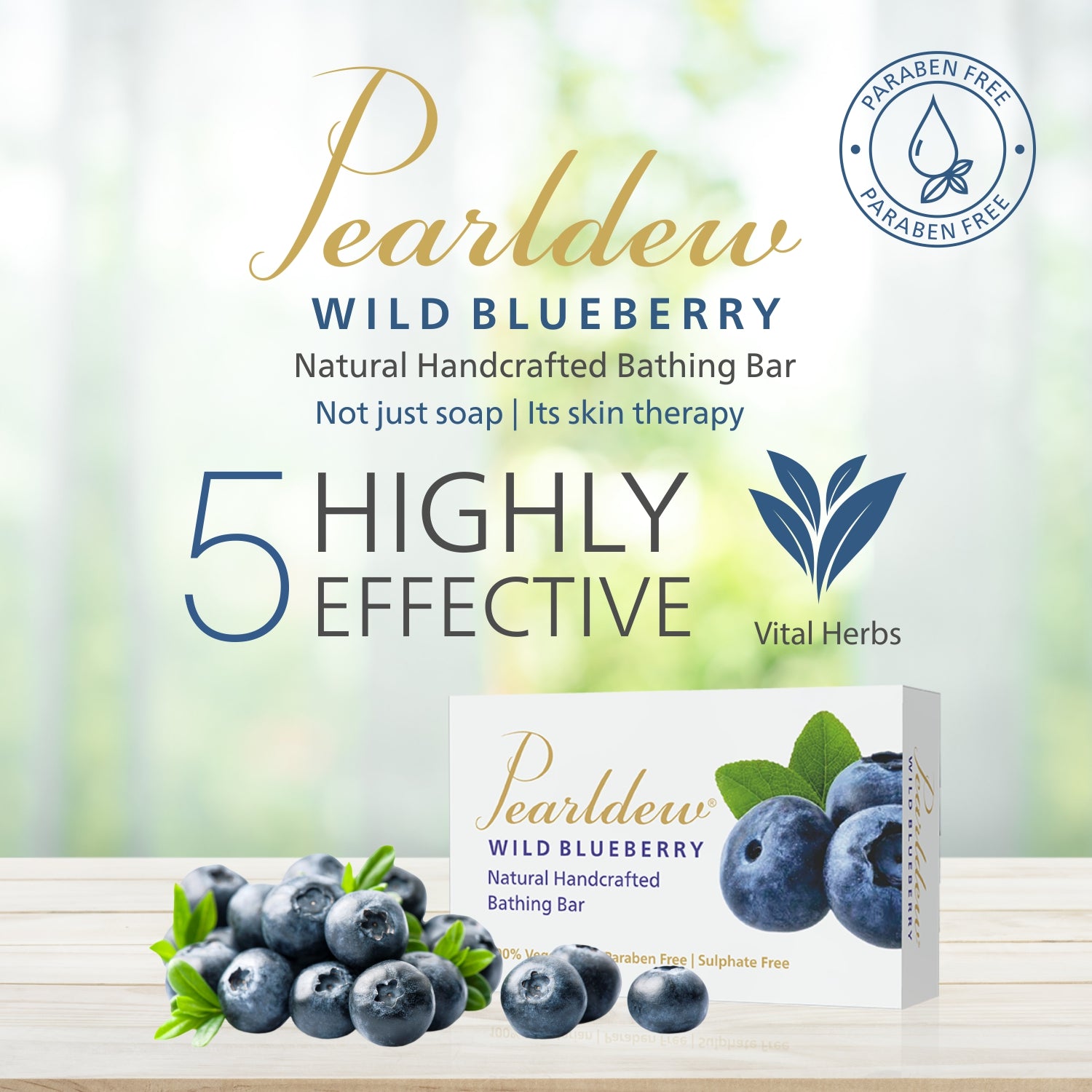 Pearldew Wild Blueberry Natural Handcrafted Bathing Bar (75 gm)