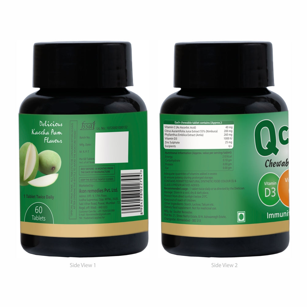 Qcee Chewable Tablets (Raw Mango) 60 Tabs