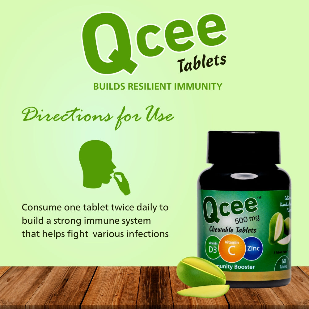 Qcee Chewable Tablets (Raw Mango) 60 Tabs