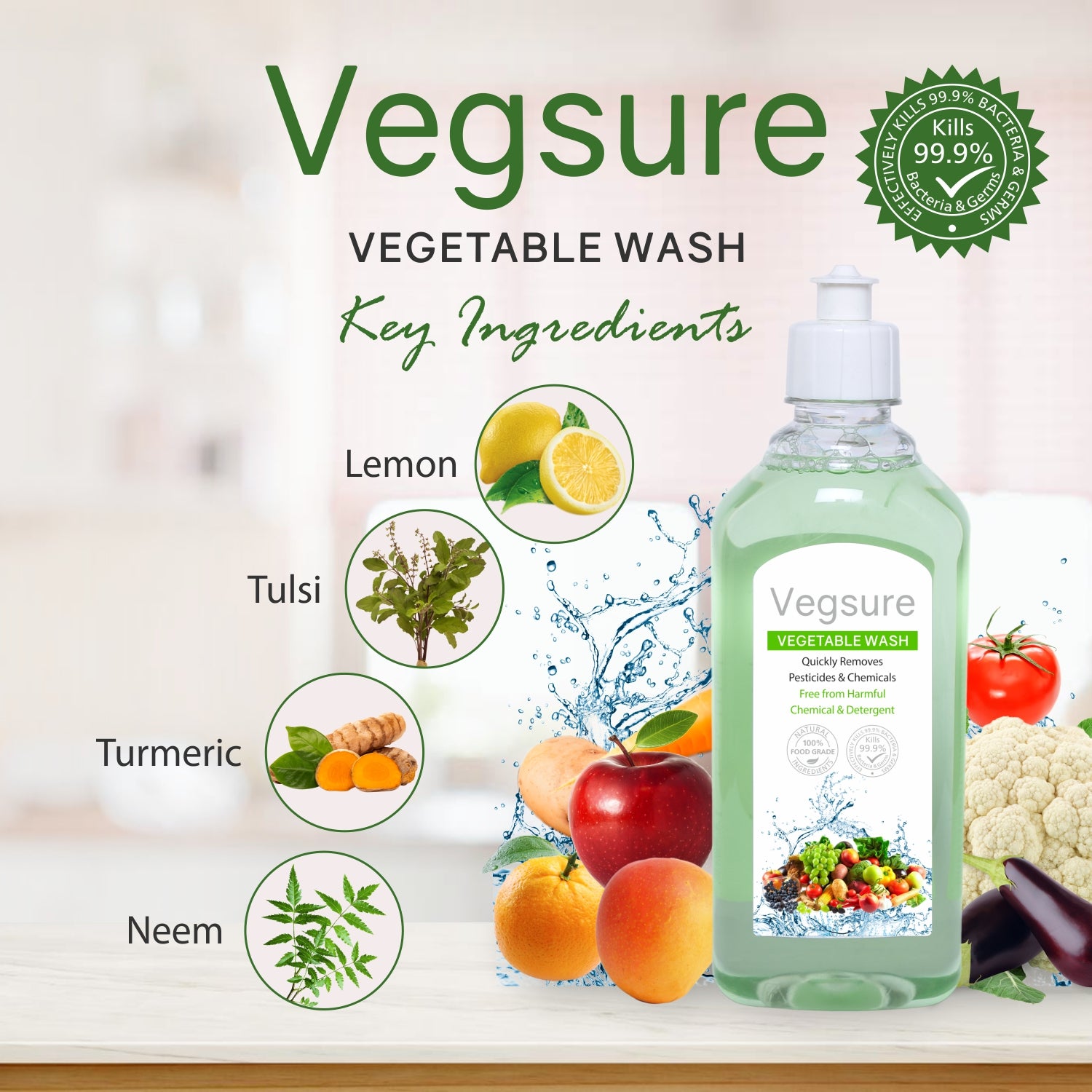 Vegsure Vegetable & Fruit Wash (100 ml)